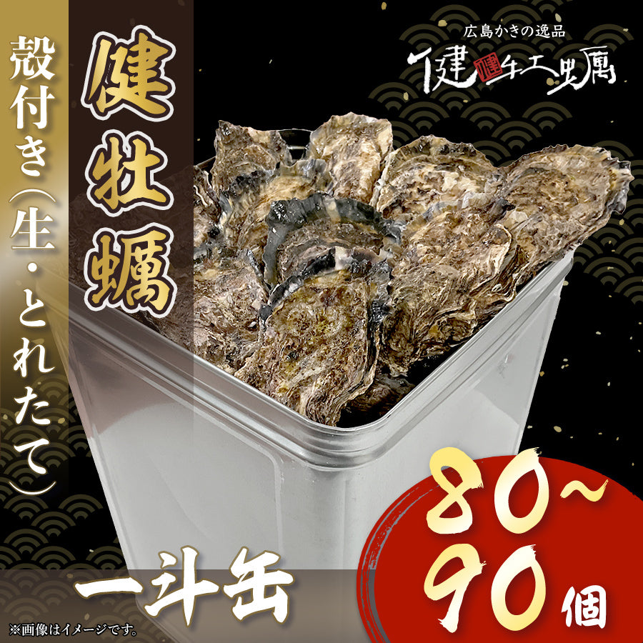 【健牡蠣】生牡蠣殻付き一斗缶(80〜90個)